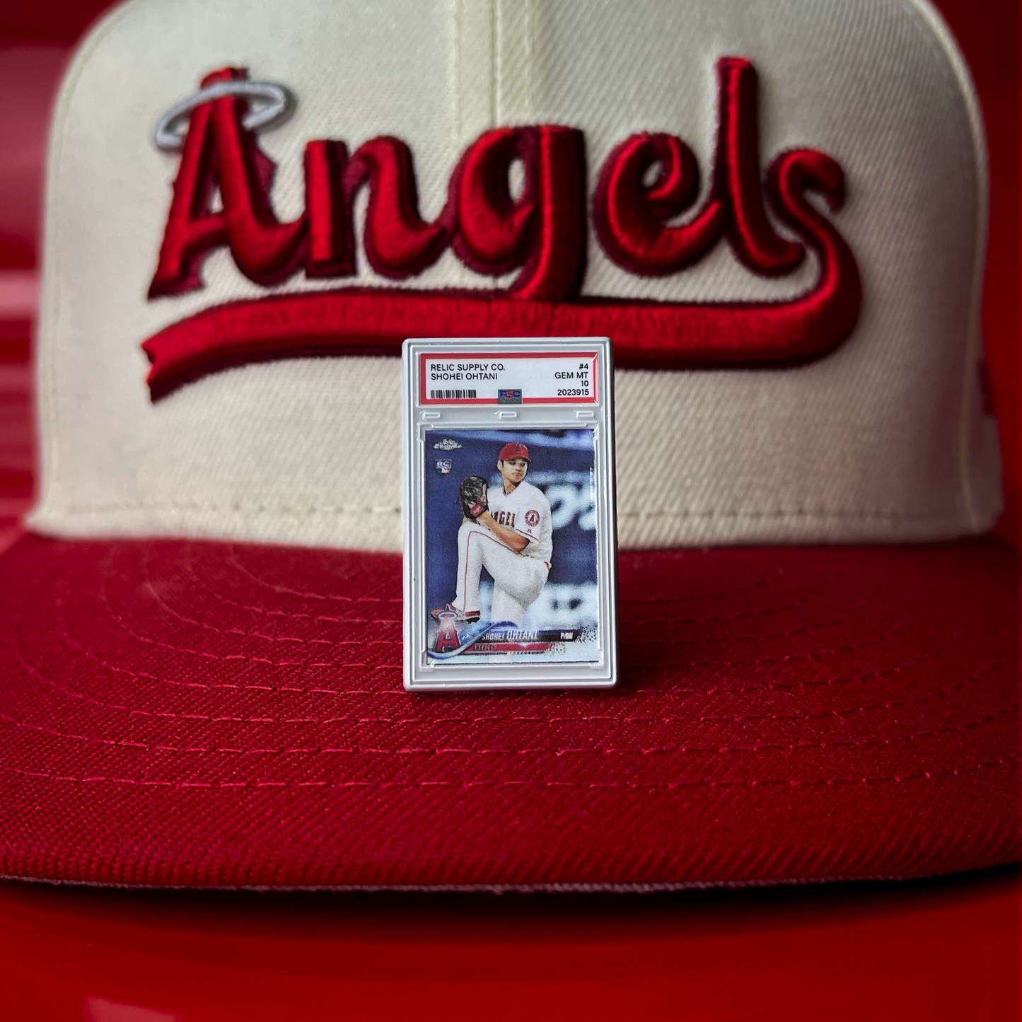 2018 Shohei Ohtani Rookie Topps Chrome Grade Enamel Pin